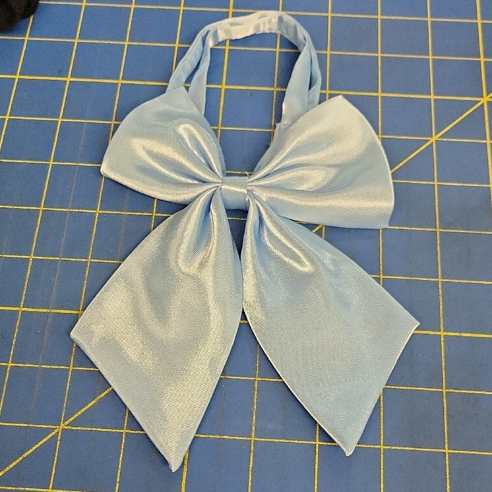 Light Blue Satin Bow Tie 10" (Longest Length) Strap Adjustable